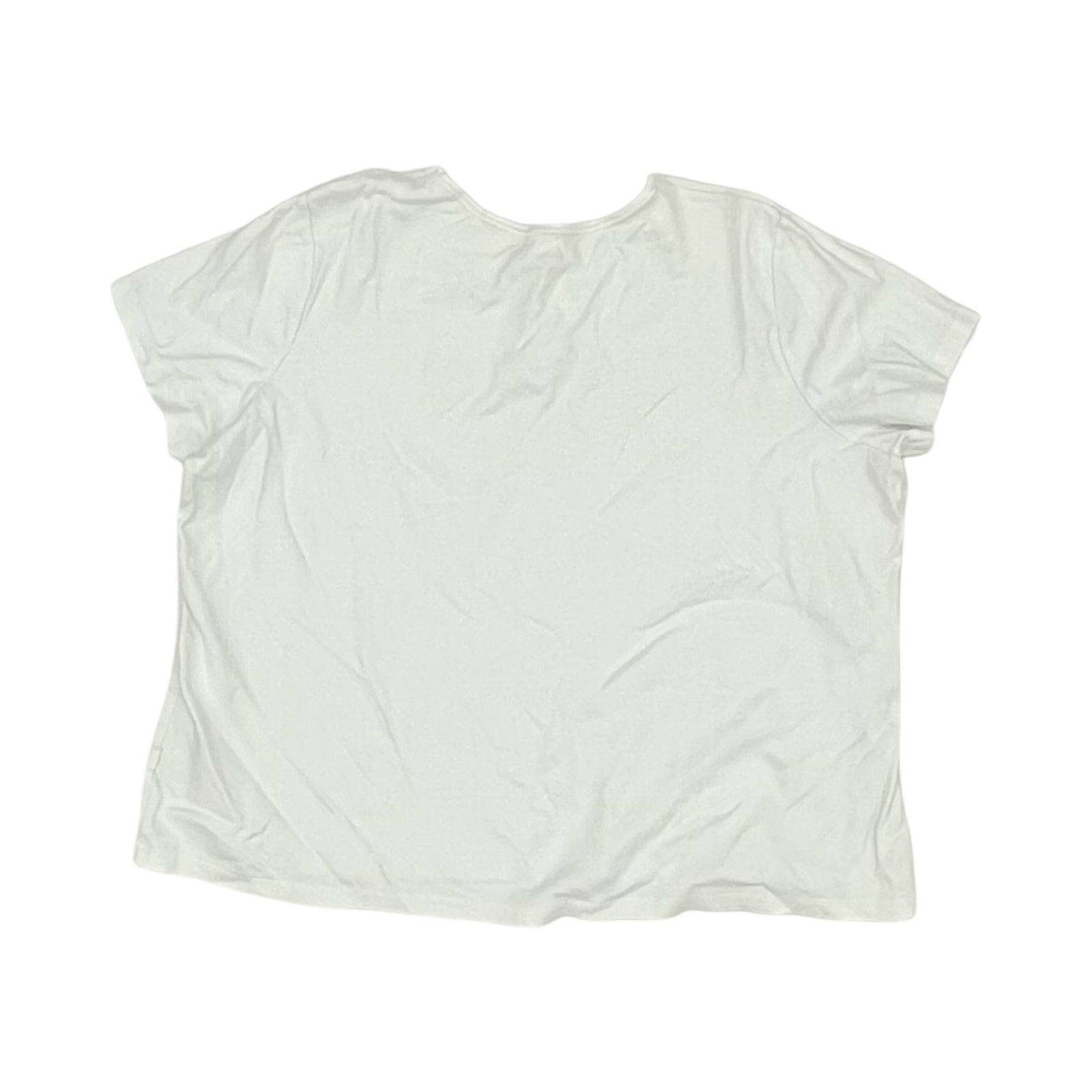 Top Ss Basic By Croft And Barrow In White, Size:2X