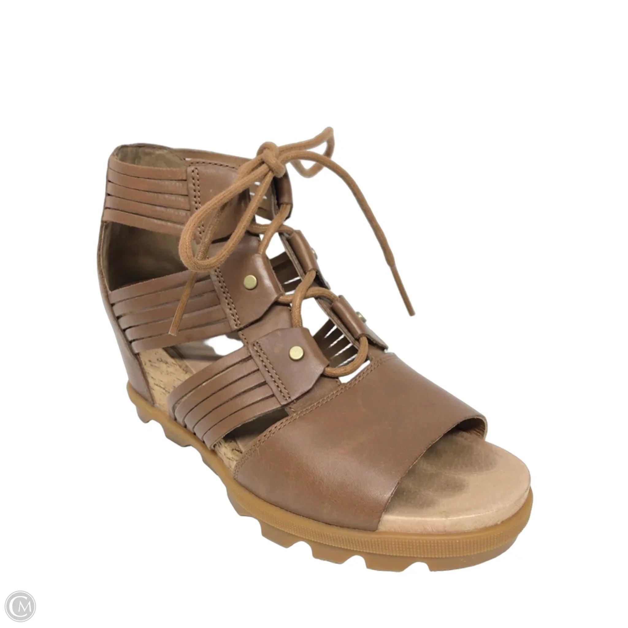 Shoes Heels Wedge By Sorel In Brown, Size: 9.5