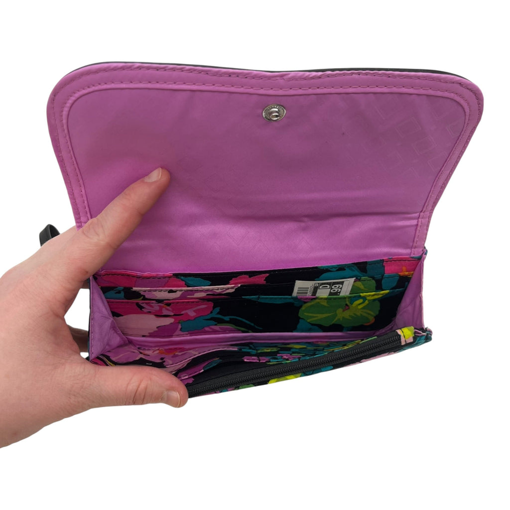 Wristlet By Vera Bradley In Black & Pink, Size:Medium