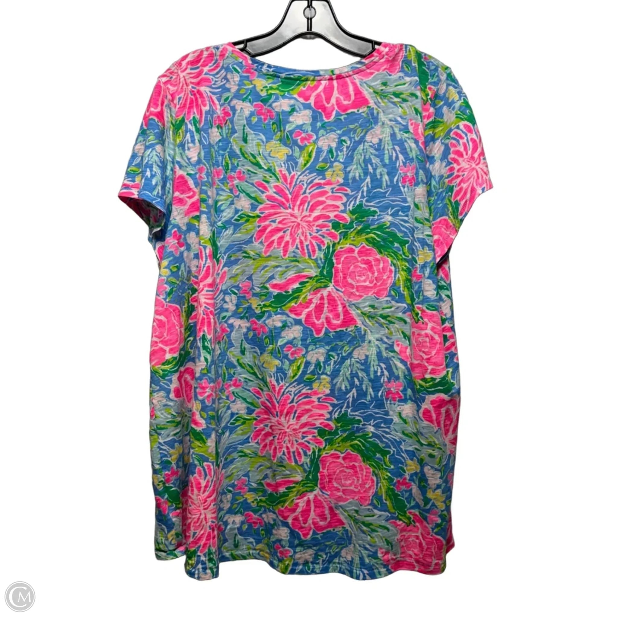 Top Short Sleeve Designer By Lilly Pulitzer In Floral Print, Size: XXL