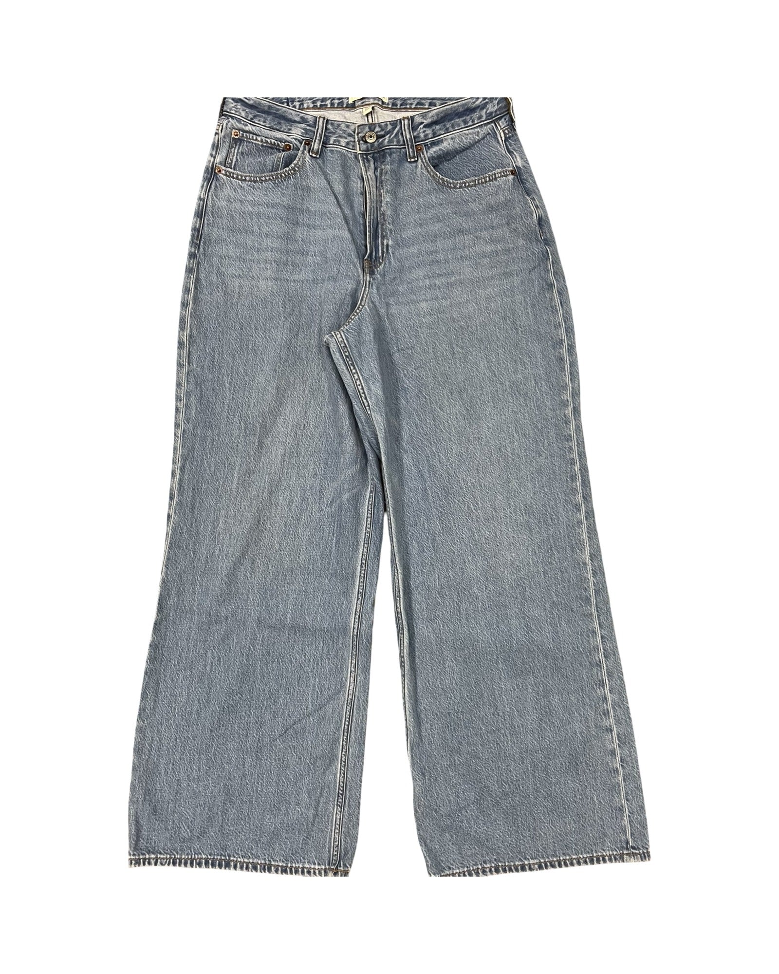 Jeans Wide Leg By Abercrombie And Fitch In Blue Denim, Size:8
