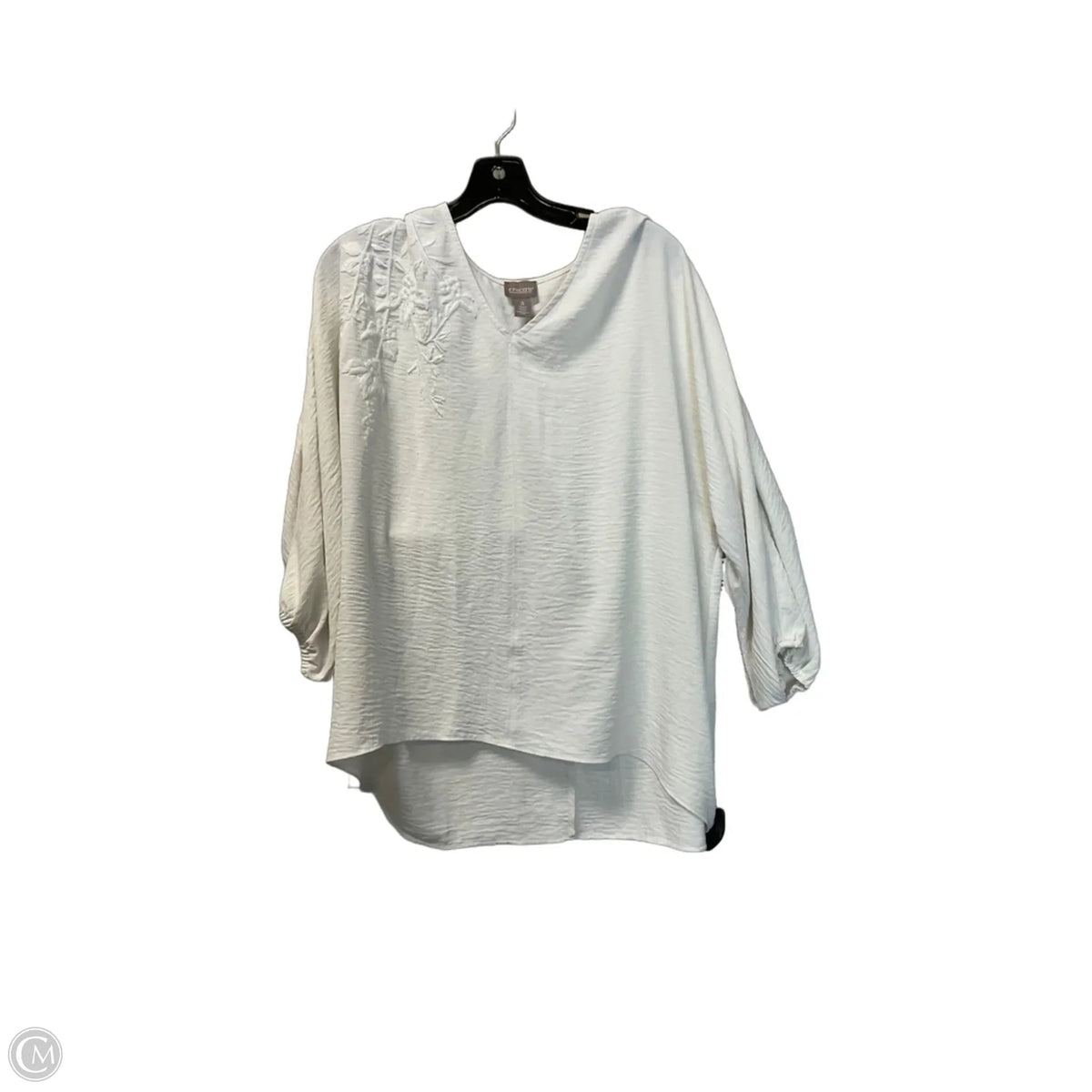Top Long Sleeve By Chicos In White, Size: L