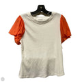 Top Short Sleeve By Ces Femme In Orange & White, Size: L