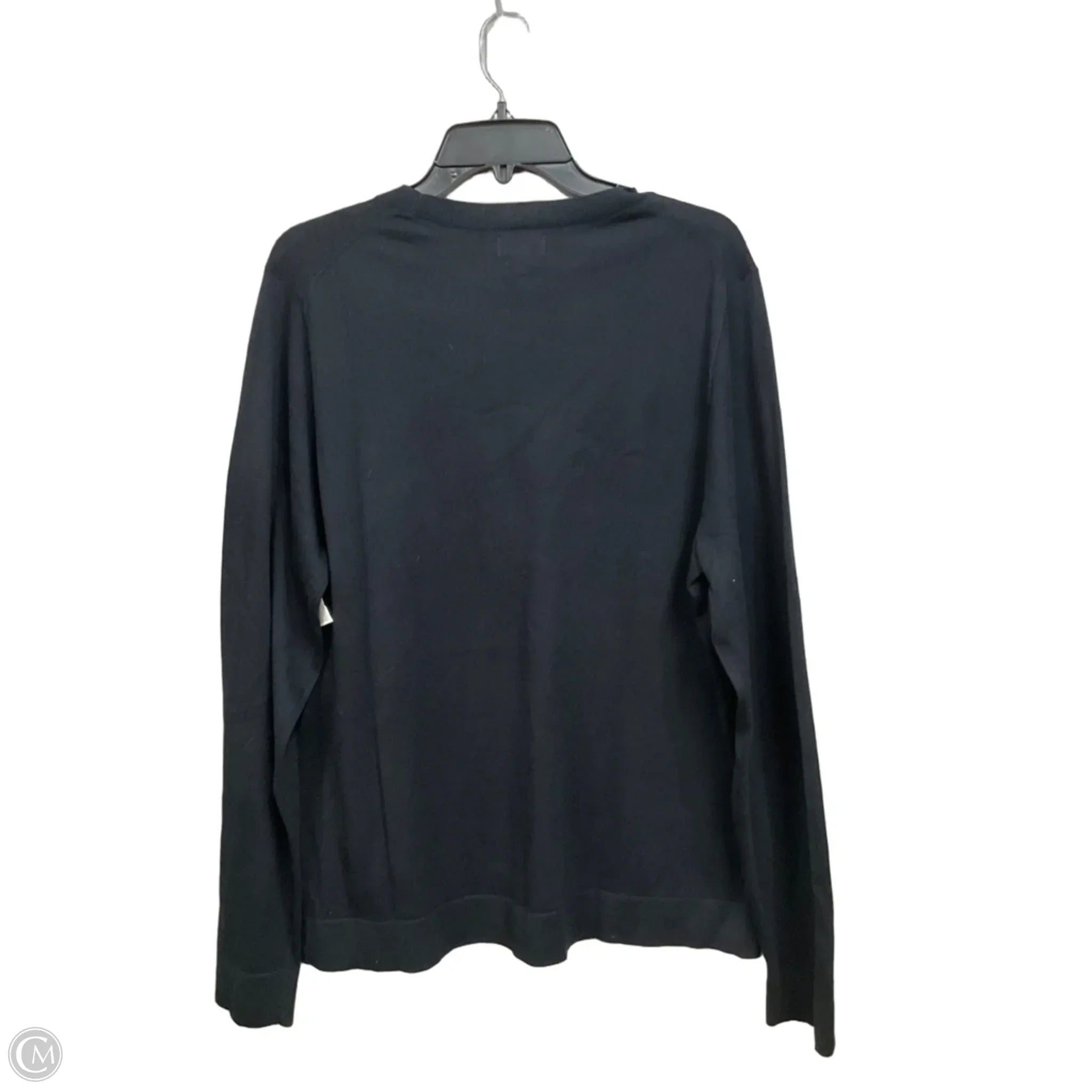 Top Long Sleeve Basic By J. Crew In Black, Size: Xxl