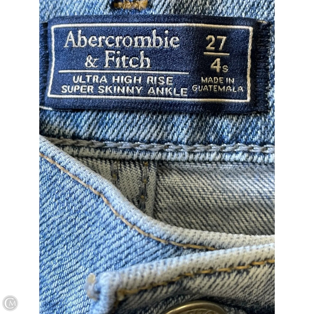 Jeans Straight By Abercrombie And Fitch In Blue Denim, Size: 4