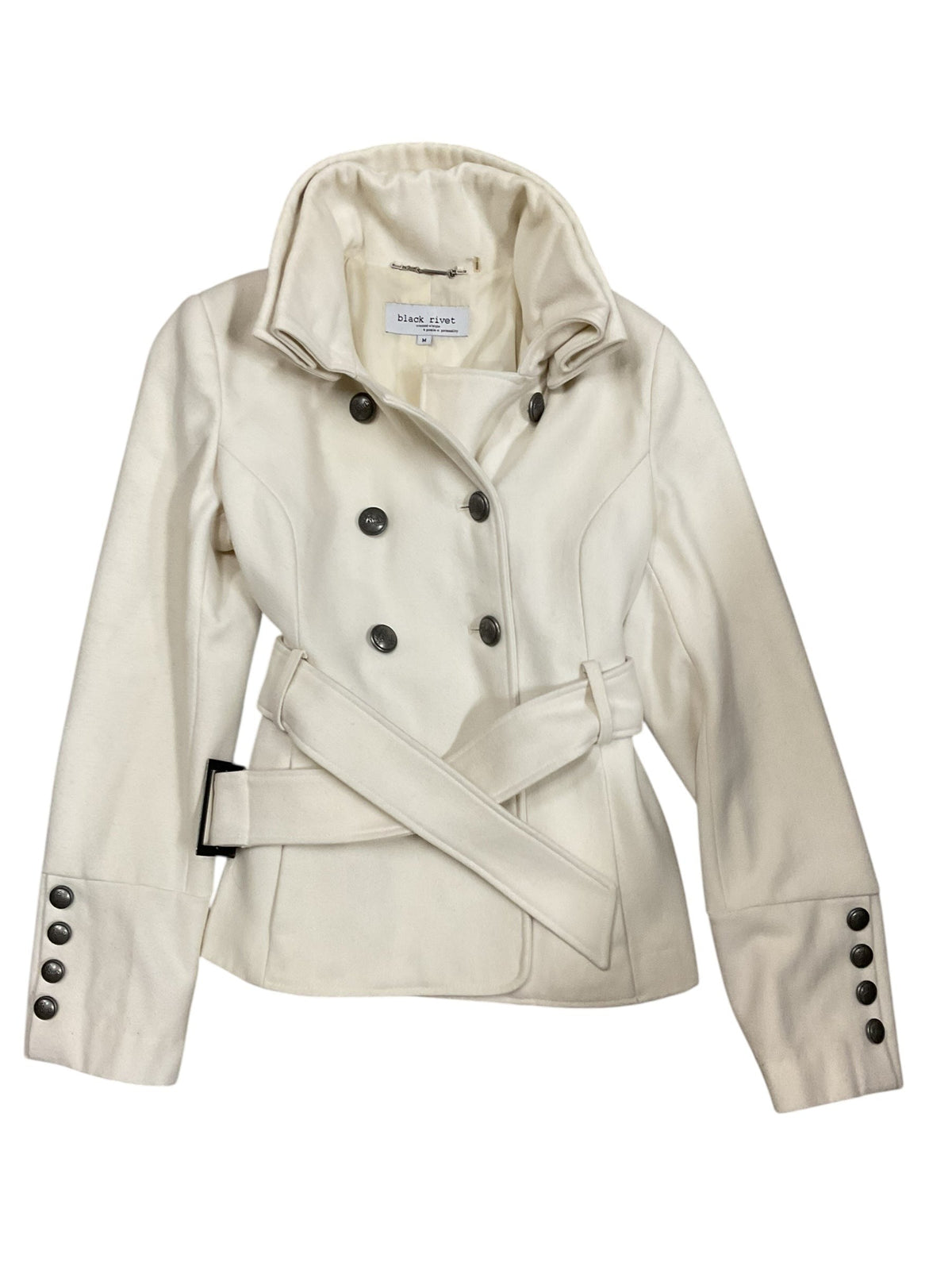 Coat Peacoat By Black Rivet In Cream, Size:M