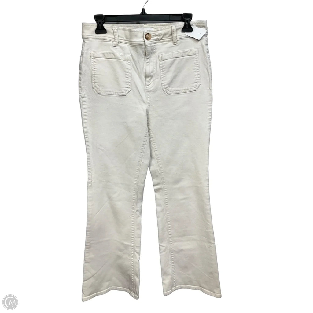Jeans Flared By Loft In Cream Denim, Size: 8