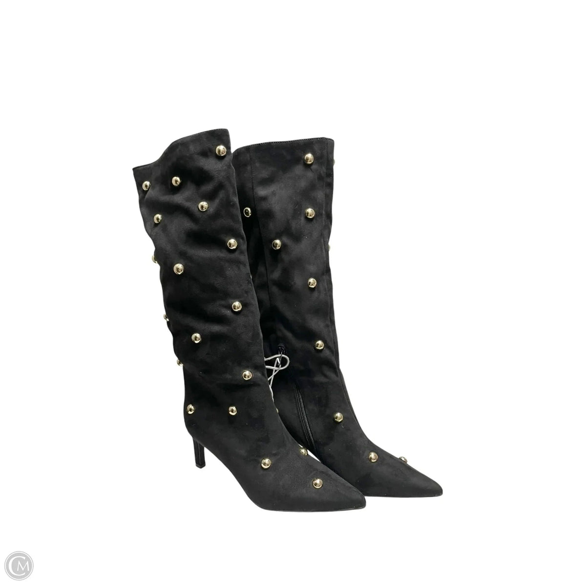 Boots Over-the-knee Heels By A New Day In Black & Silver, Size: 8.5