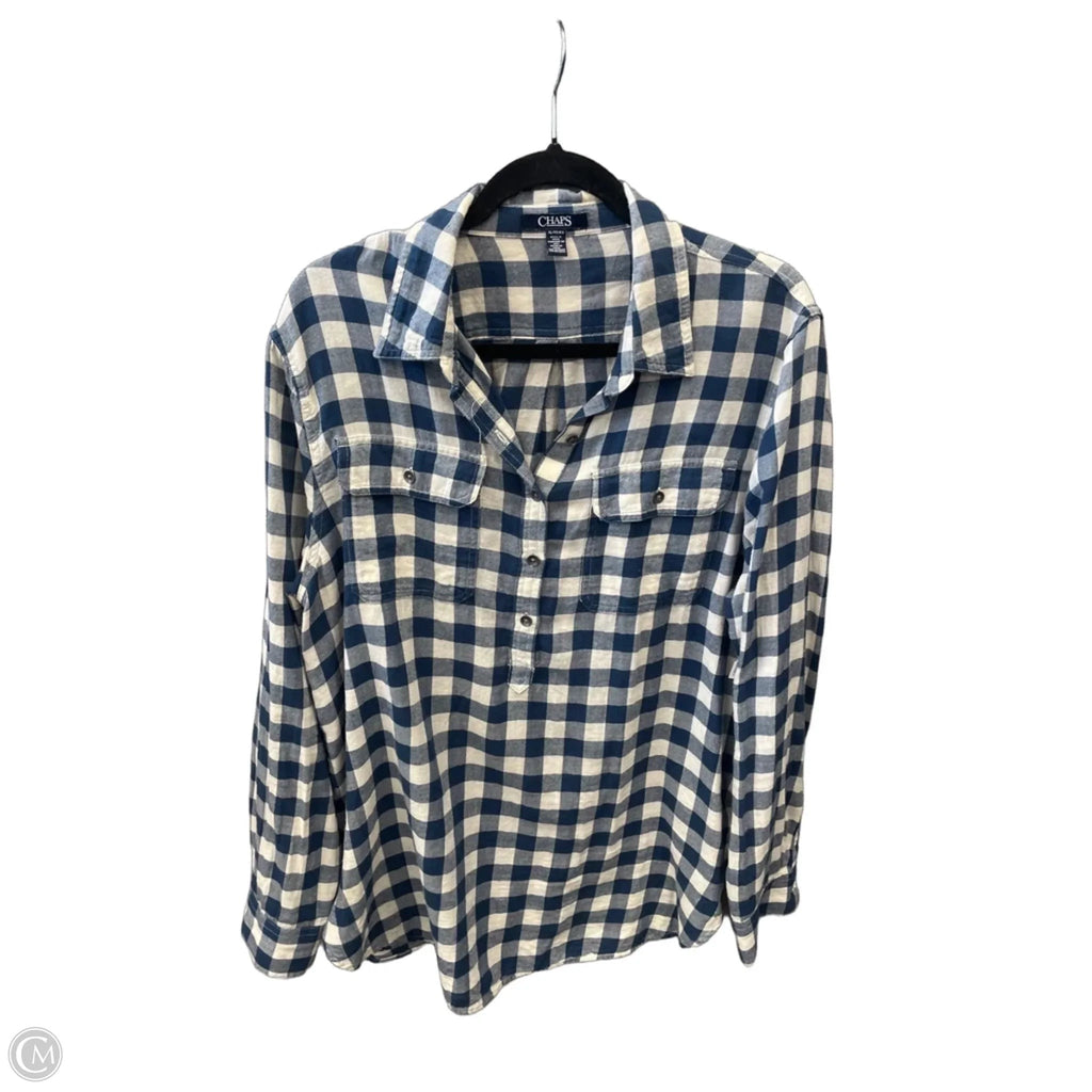Top Long Sleeve By Chaps In Blue, Size: Xl
