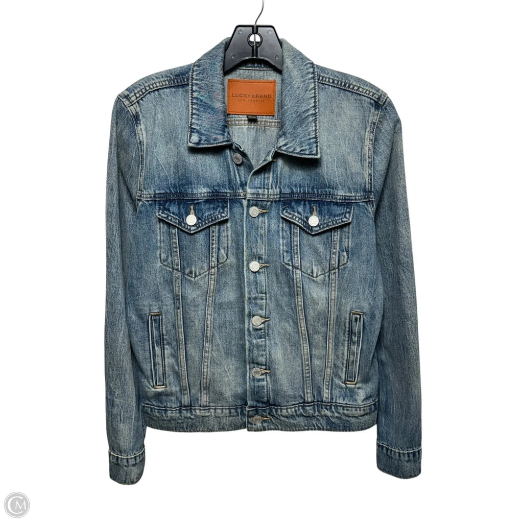 Jacket Denim By Lucky Brand In Blue Denim, Size: M