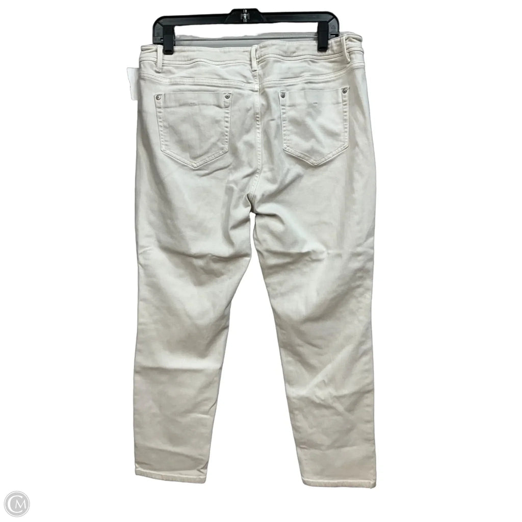 Jeans Skinny By J. Jill In Cream Denim, Size: 14