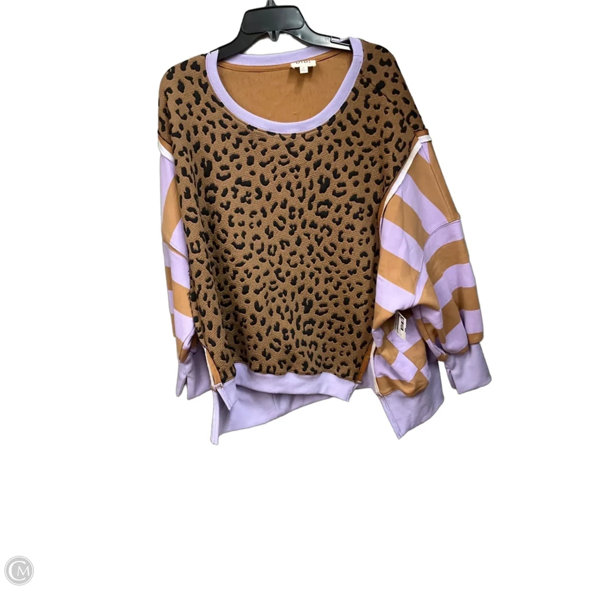 Top Long Sleeve By Bibi In Animal Print, Size: S