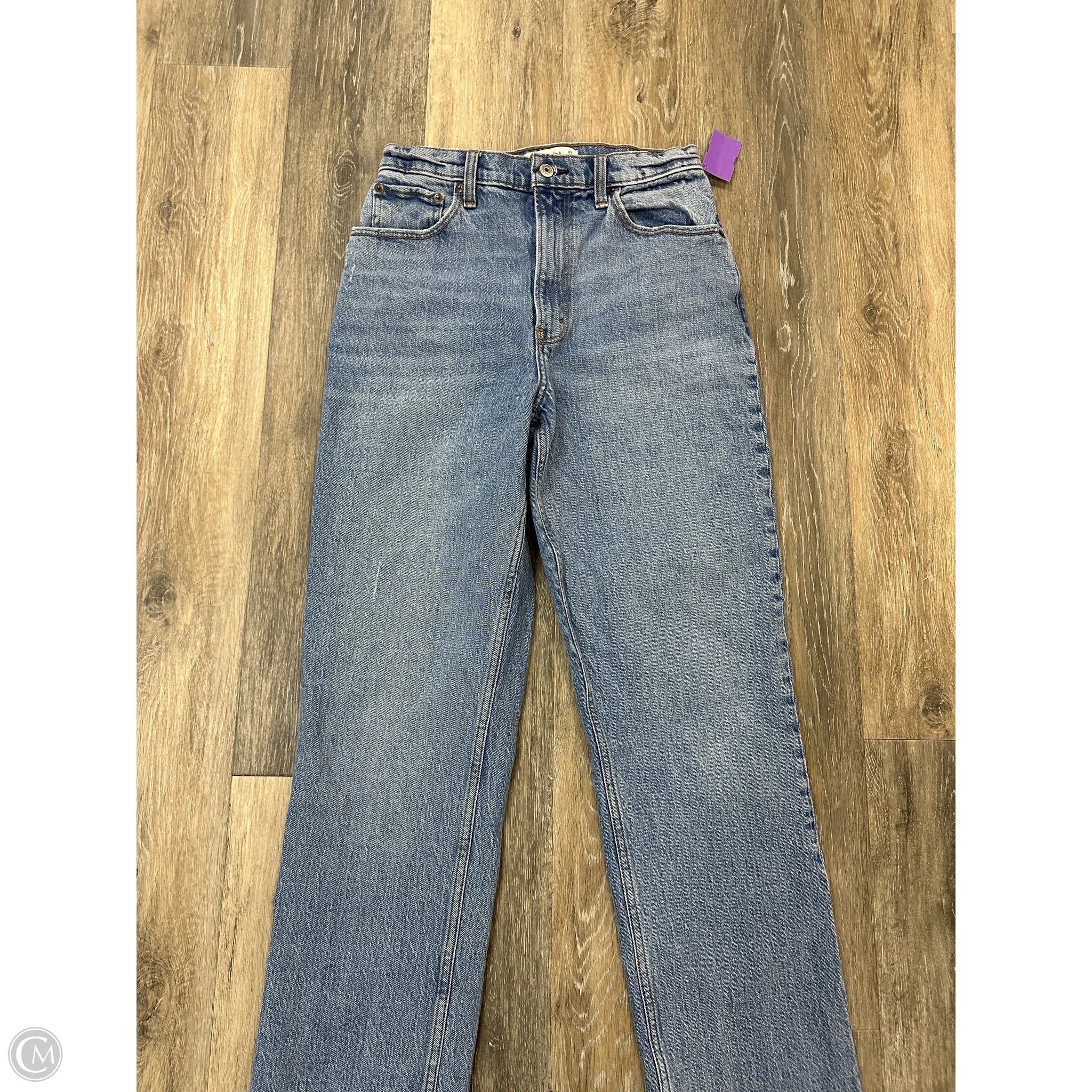 Jeans Straight By Abercrombie And Fitch In Blue Denim, Size: 4l