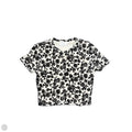 Top Short Sleeve By Sage In Black & Cream, Size: S