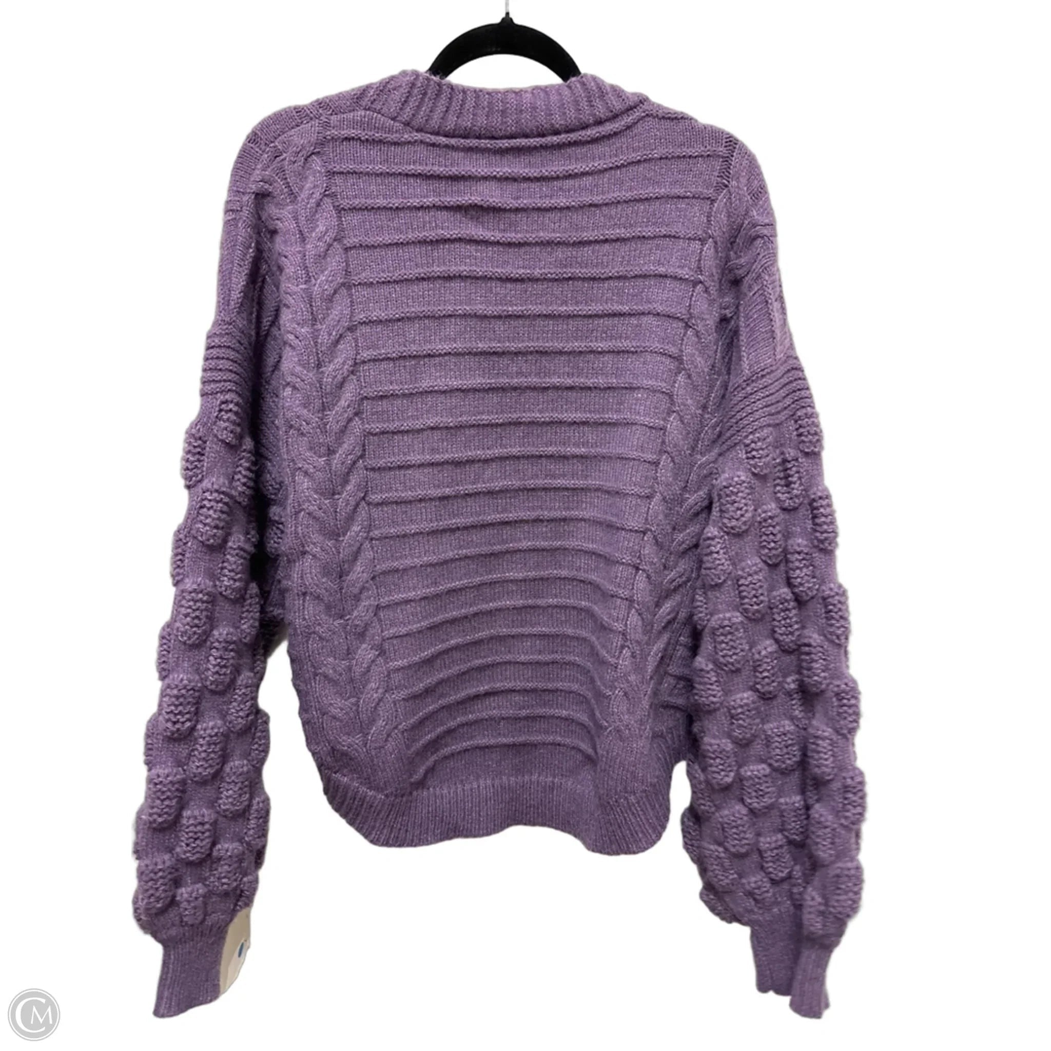 Sweater Cardigan By Clothes Mentor In Purple, Size: L