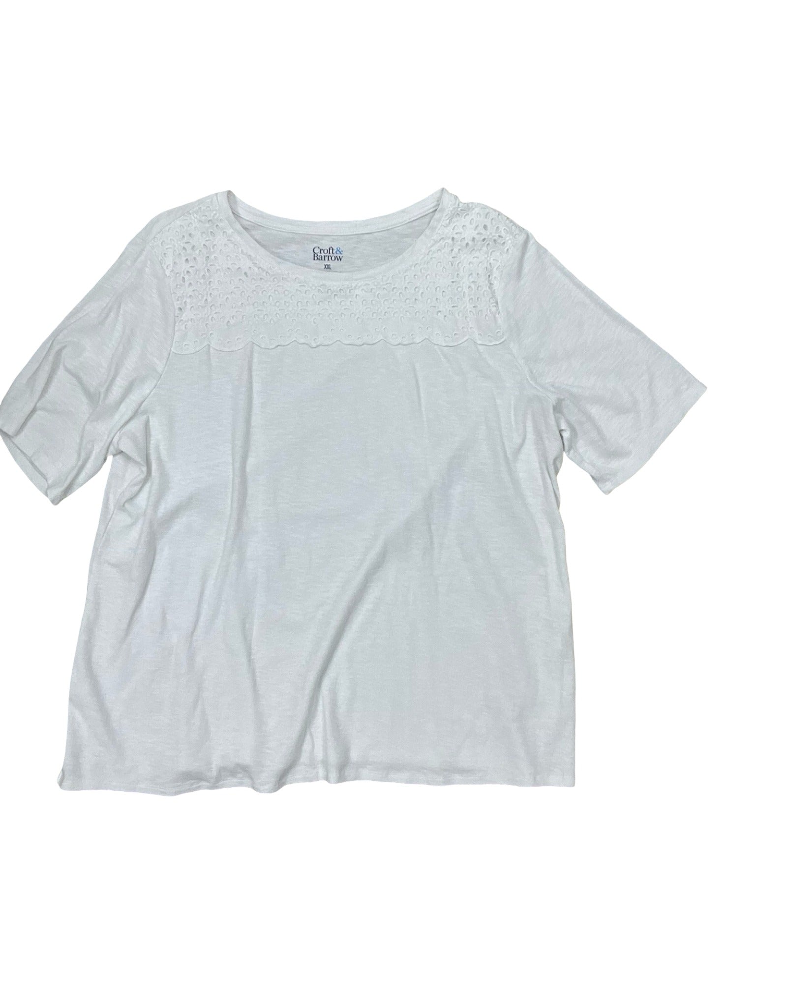 Top Ss By Croft And Barrow In White, Size:1X
