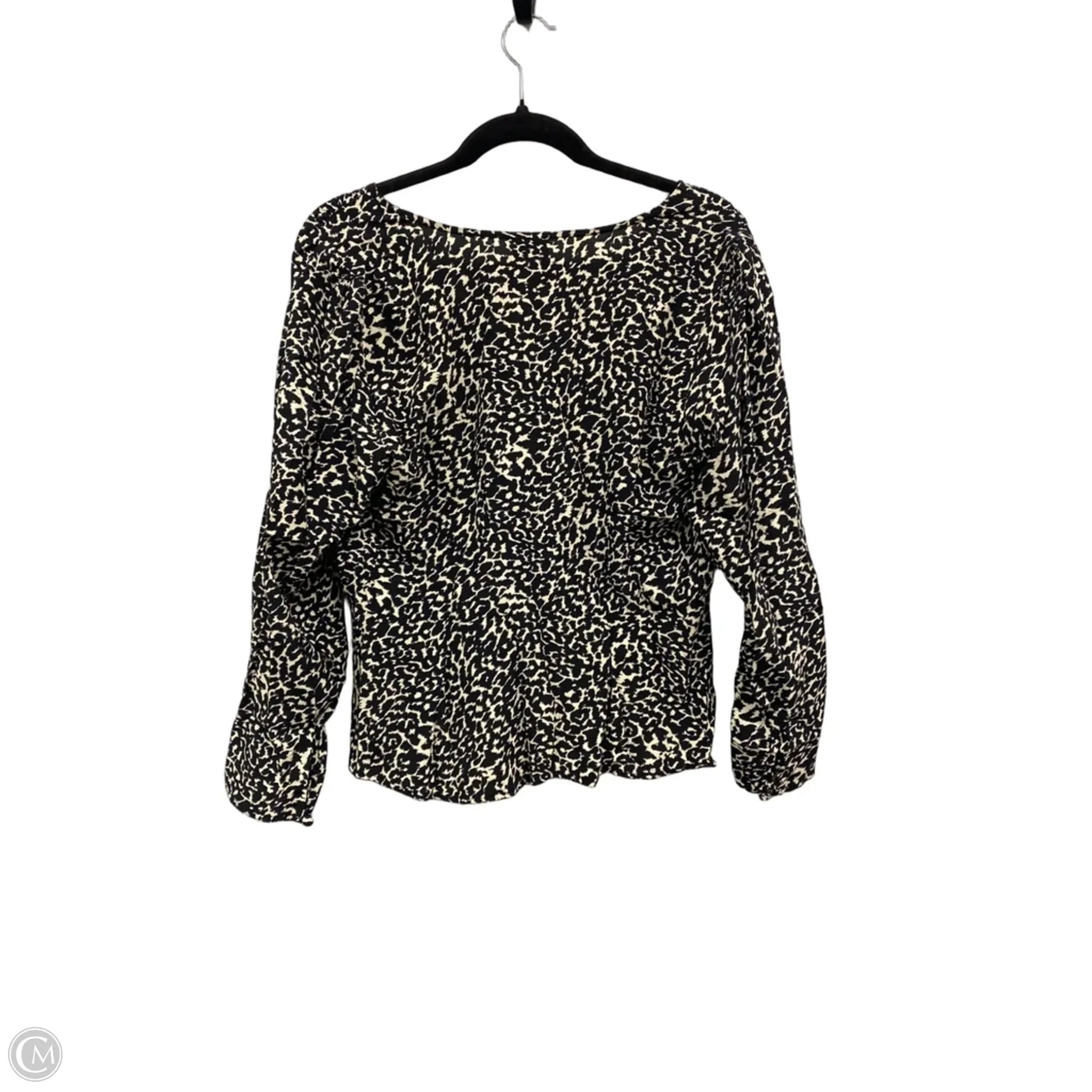 Blouse Long Sleeve By A New Day In Black & Cream, Size: L