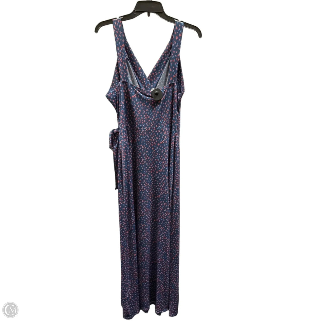 Dress Casual Maxi By 41 Hawthorn In Blue & Red, Size: Xxl
