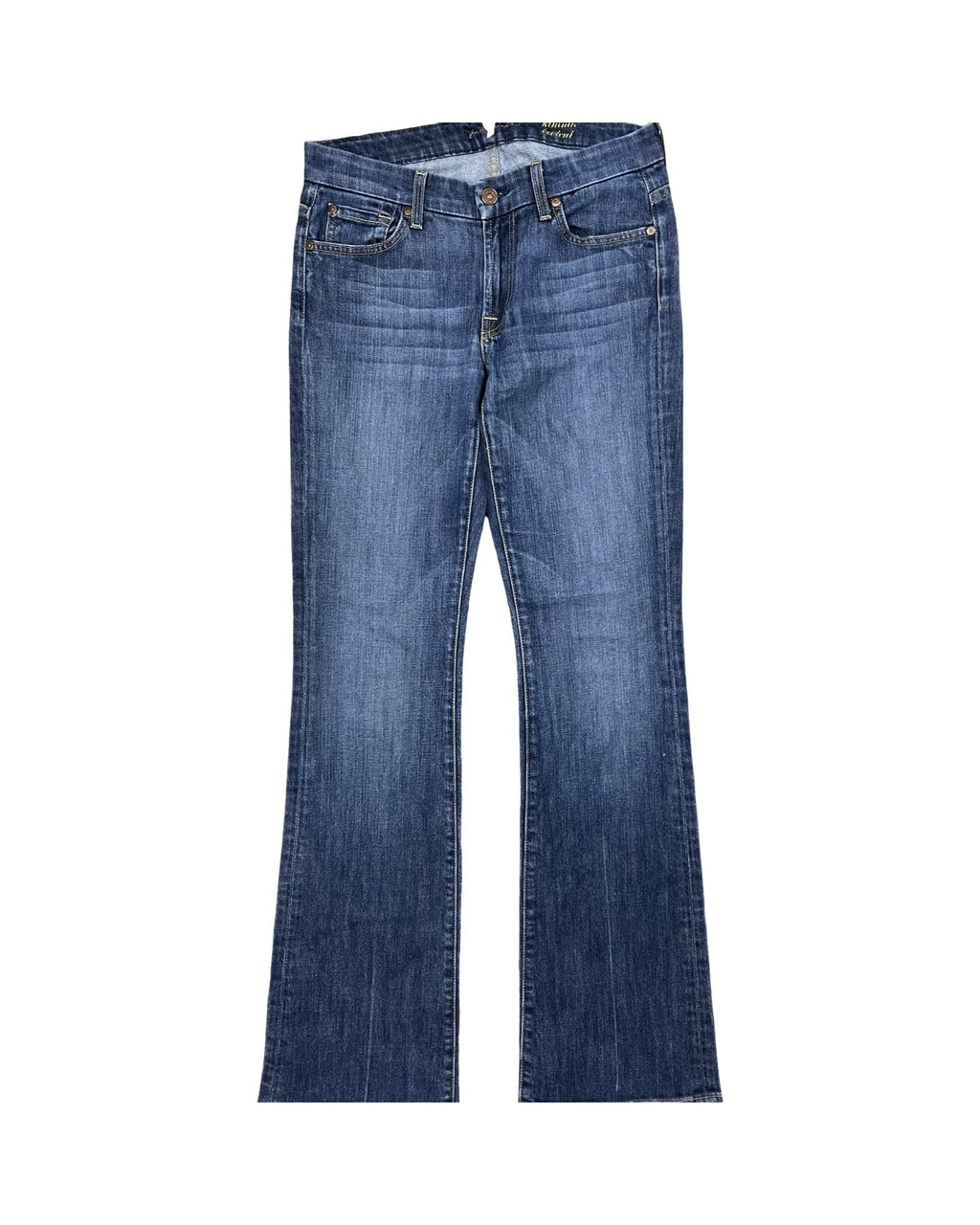 Jeans Boot Cut By 7 For All Mankind In Blue Denim, Size:4