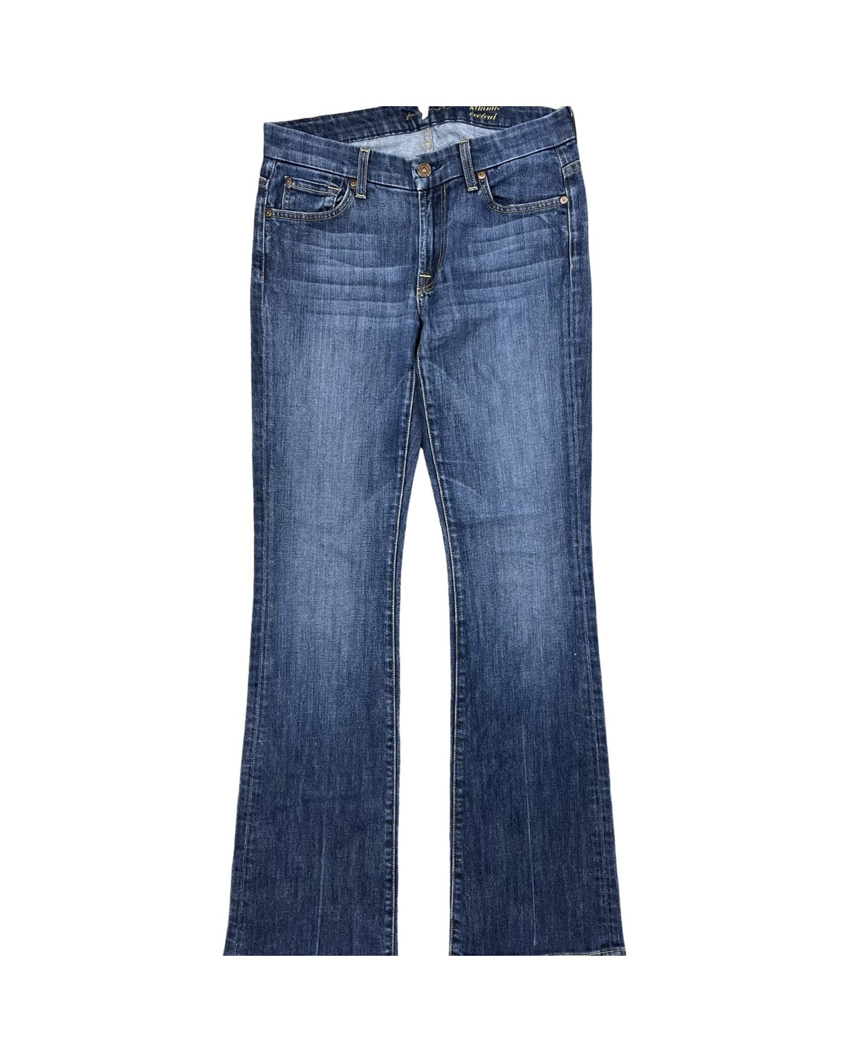 Jeans Boot Cut By 7 For All Mankind In Blue Denim, Size:4