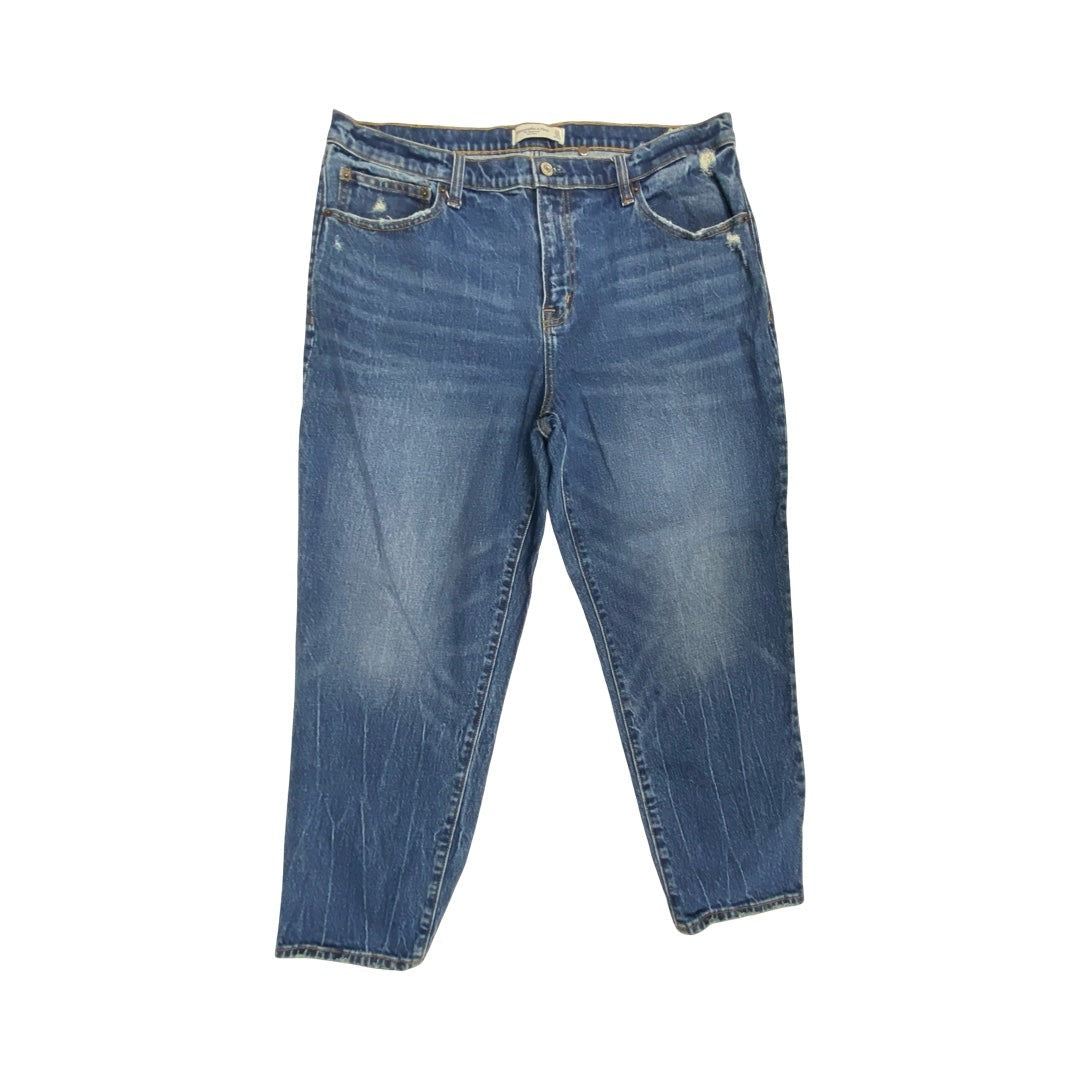 Jeans Boyfriend By Abercrombie And Fitch In Blue Denim, Size:16