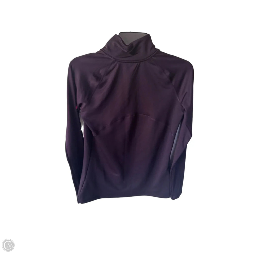 Athletic Top Long Sleeve Collar By Nike In Purple, Size: L