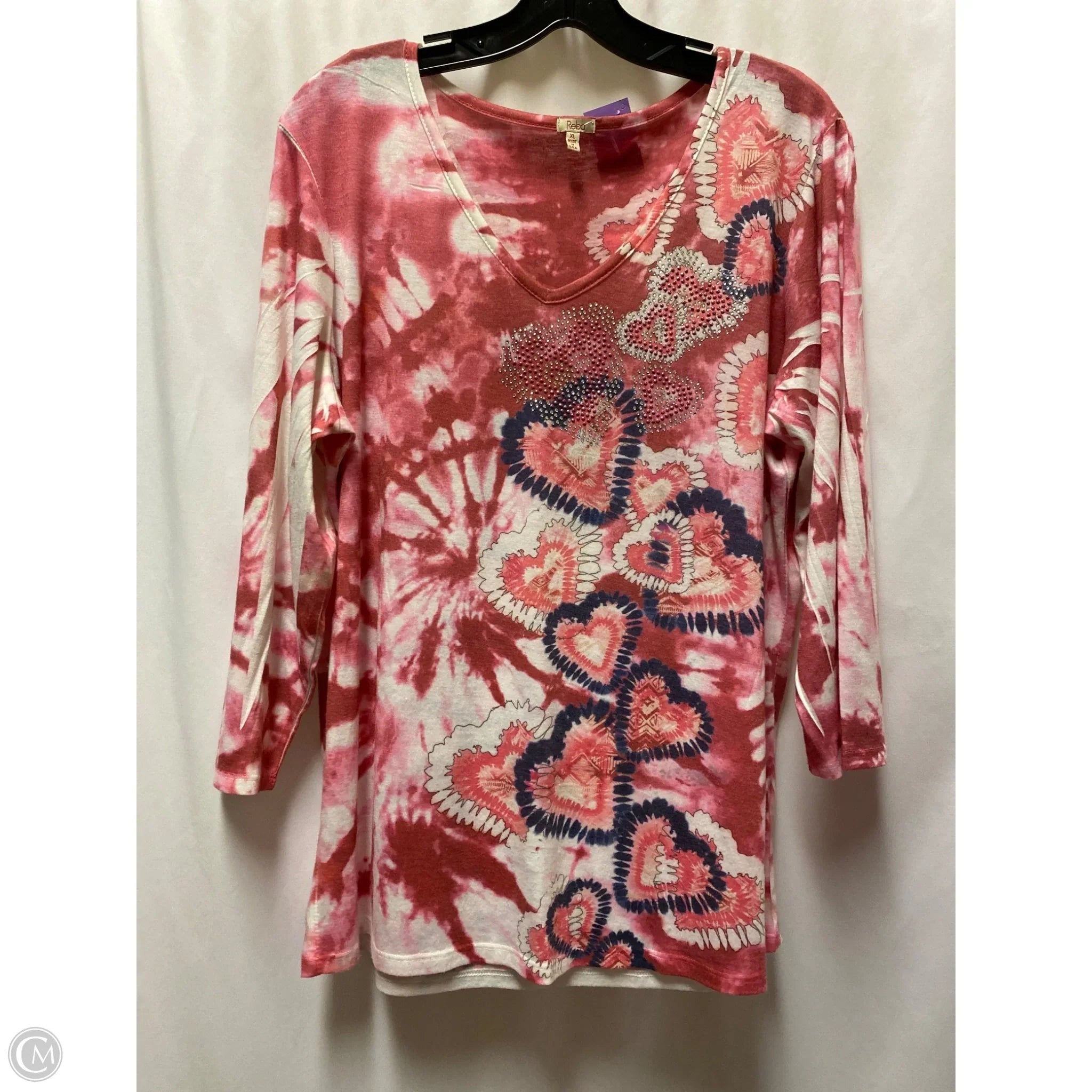 Top Long Sleeve By Reba In Pink, Size: Xl