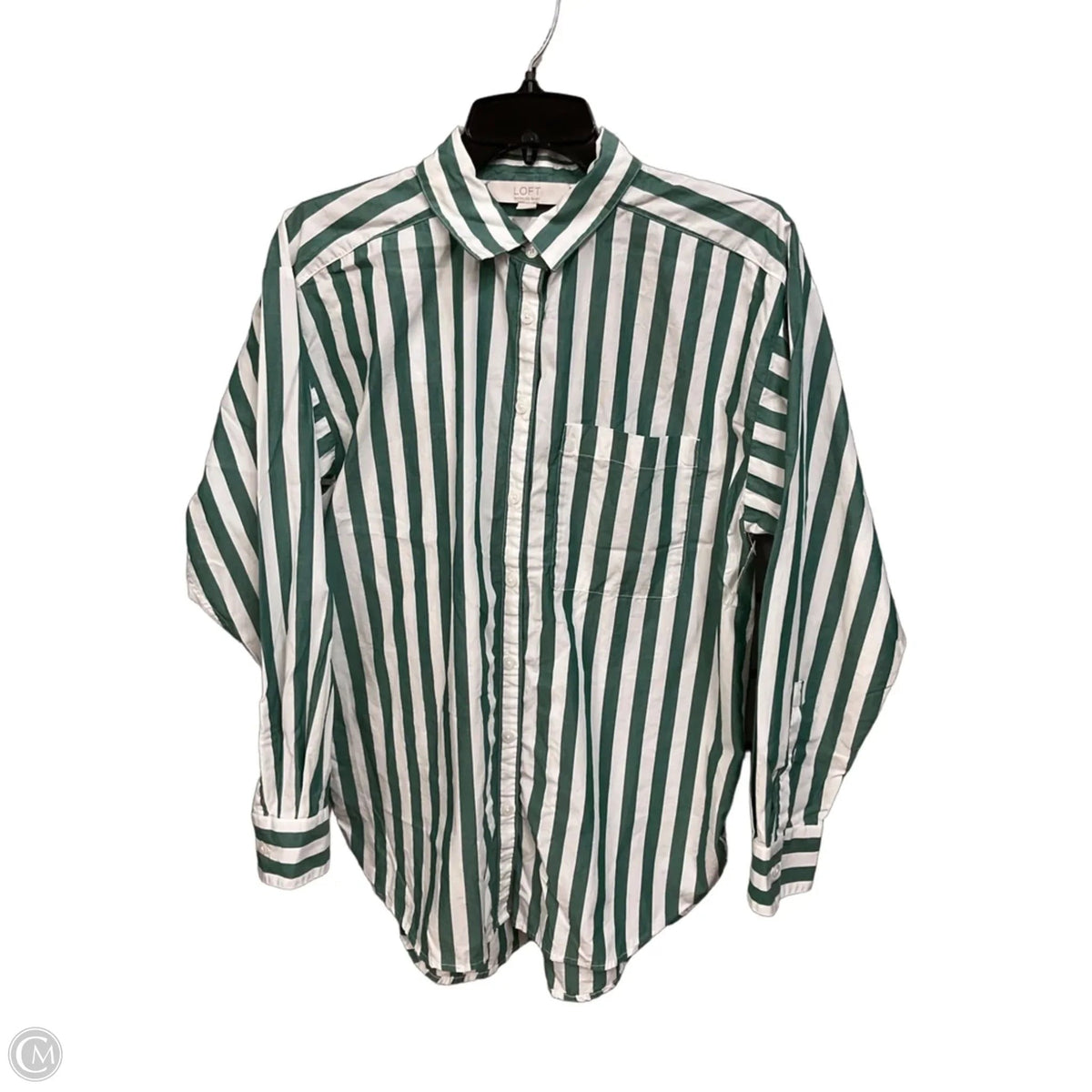 Top Long Sleeve By Loft In Striped Pattern, Size: S