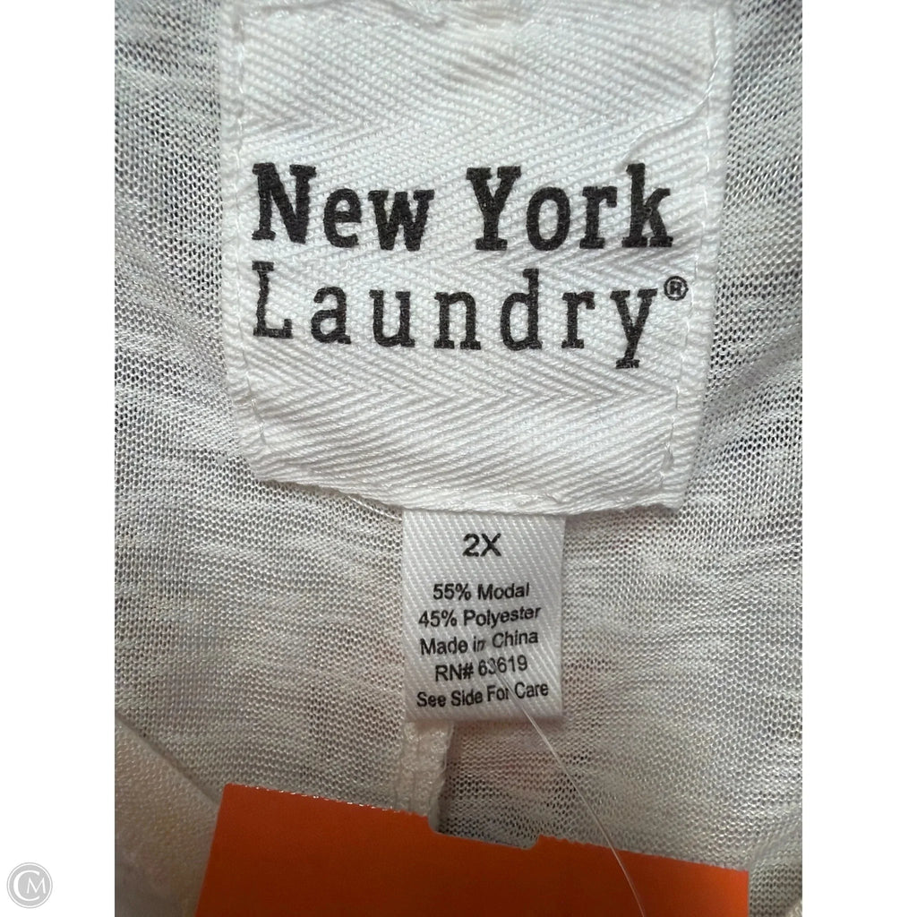 Top Short Sleeve By New York Laundry In Cream, Size: 2x