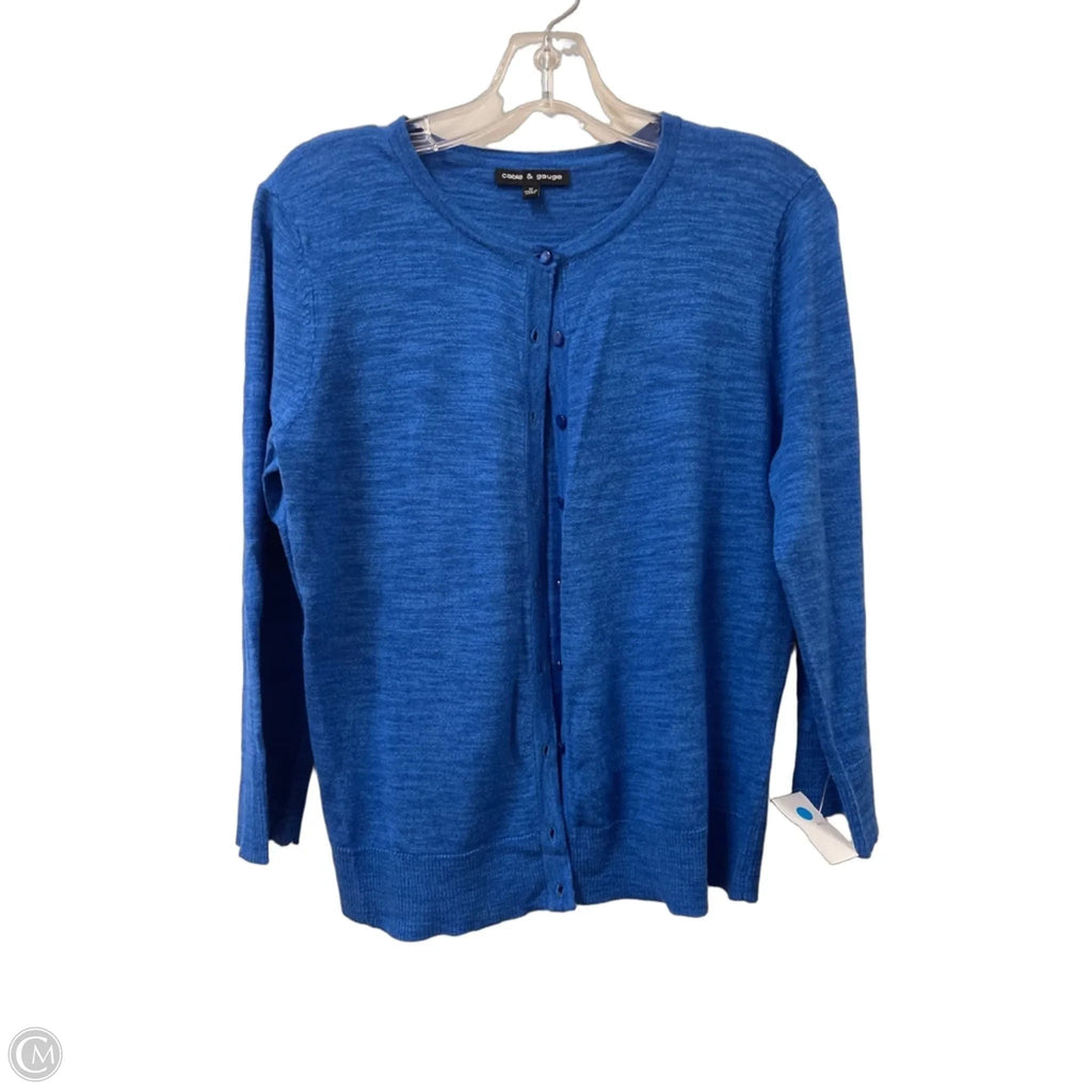 Sweater Cardigan By Cable And Gauge In Blue, Size: M