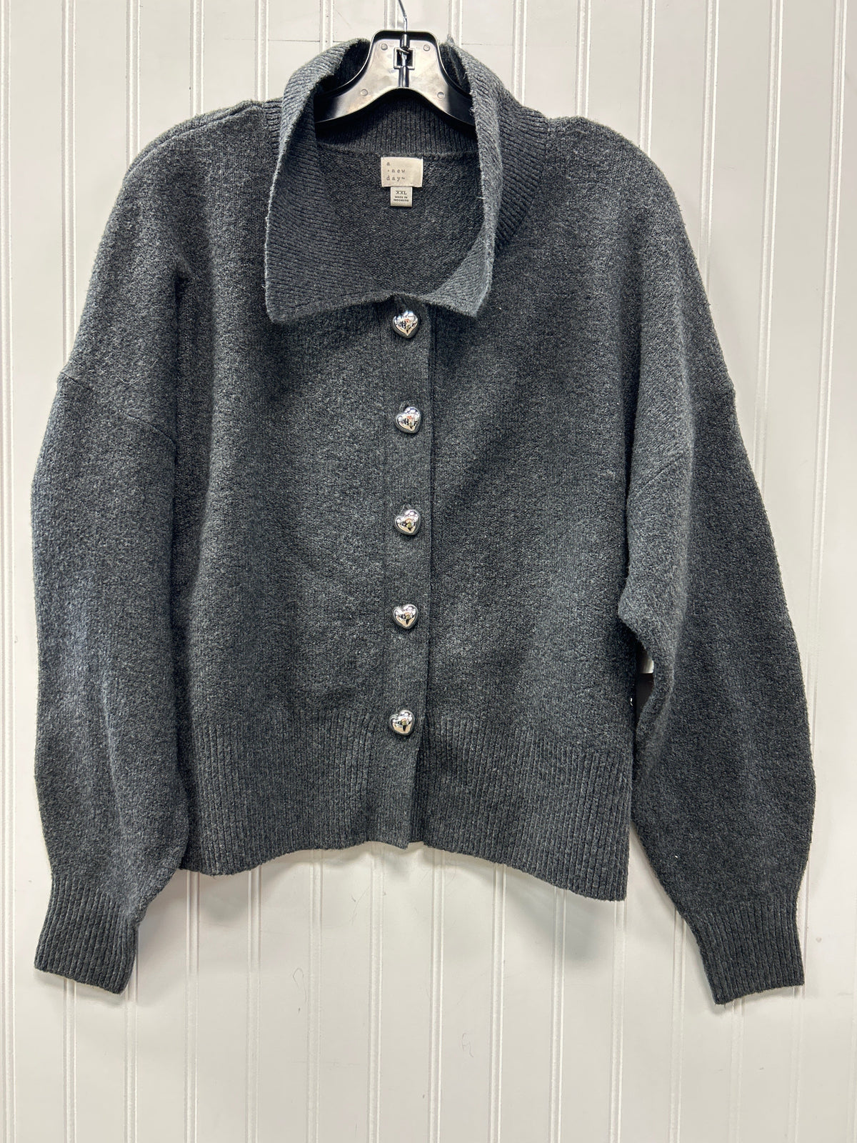 Sweater Cardigan By A New Day In Grey, Size:1X