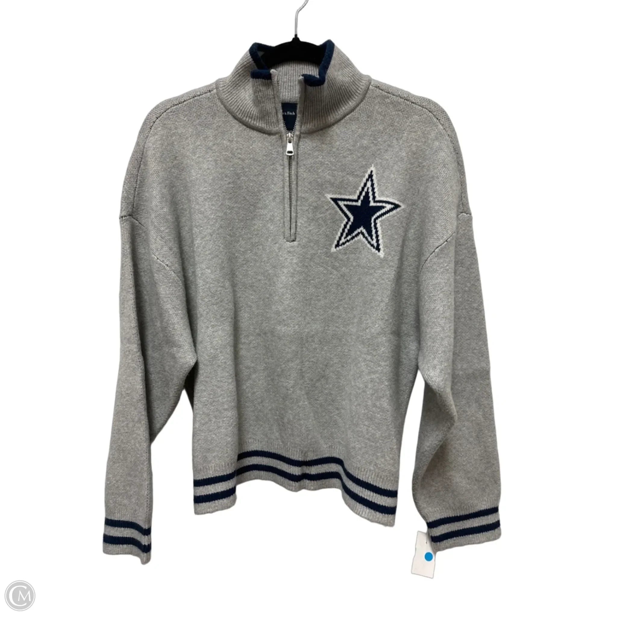 Sweatshirt Collar By Abercrombie And Fitch In Grey, Size: M