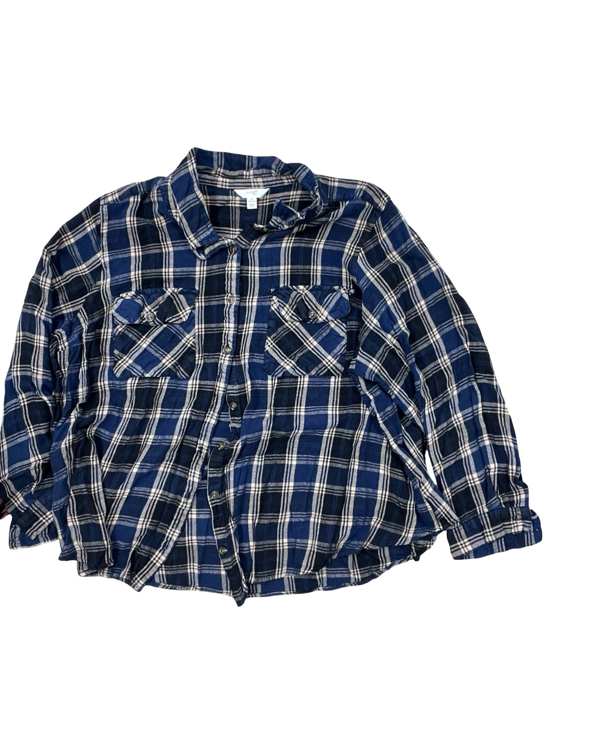 Top Ls By Terra & Sky In Blue & Cream, Size:4X