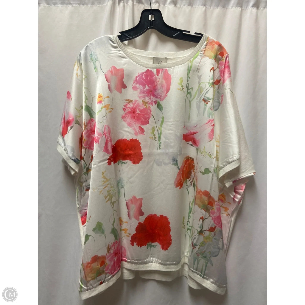 Top Short Sleeve By Sioni In Floral Print, Size: 2x