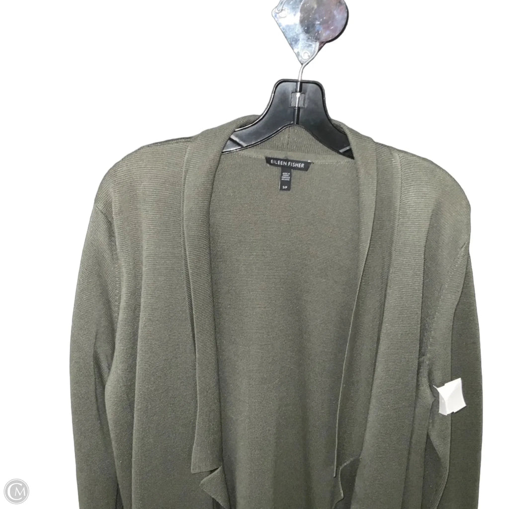 Sweater Cardigan By Eileen Fisher In Green, Size: S
