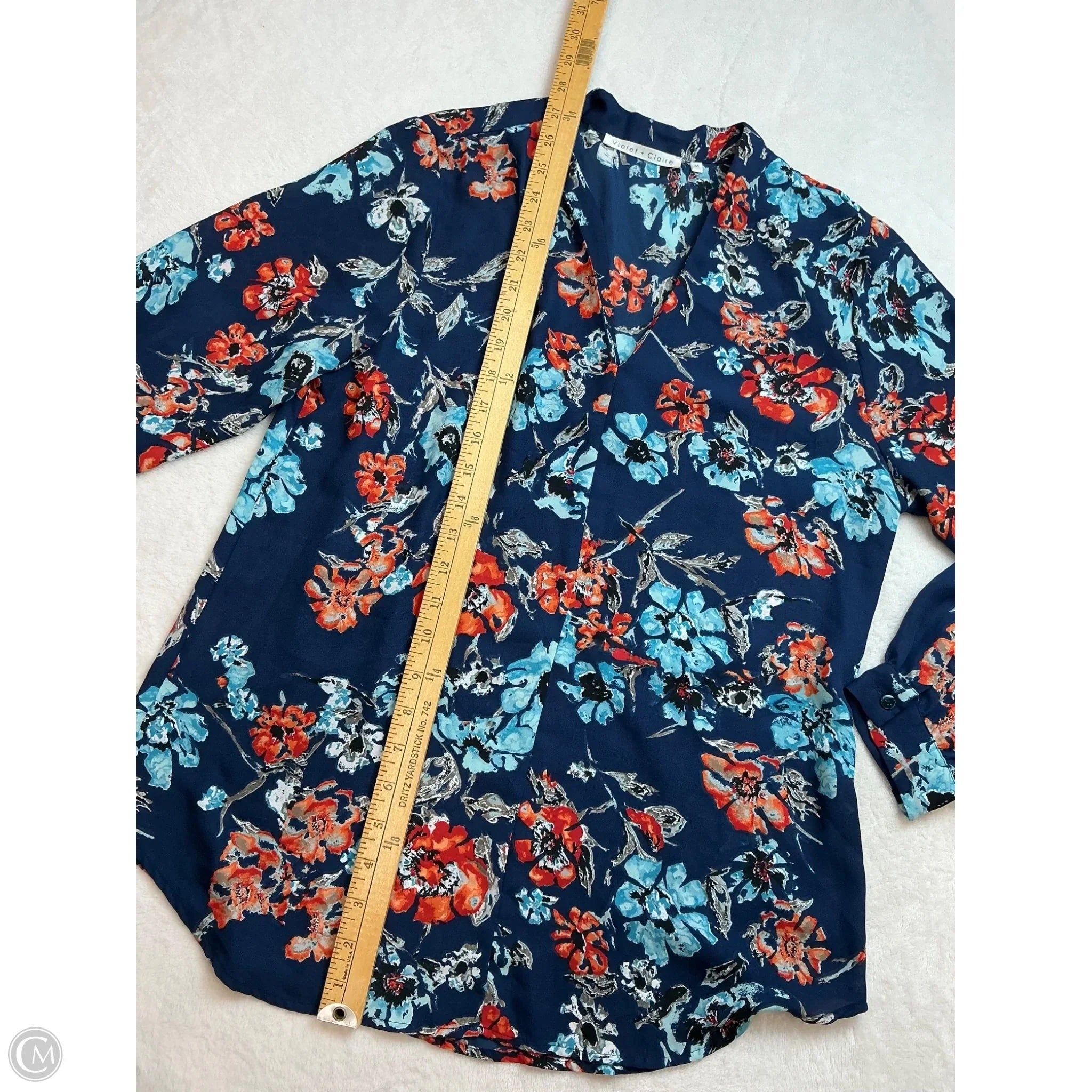 Top Long Sleeve By Violet And Claire In Floral Print, Size: M