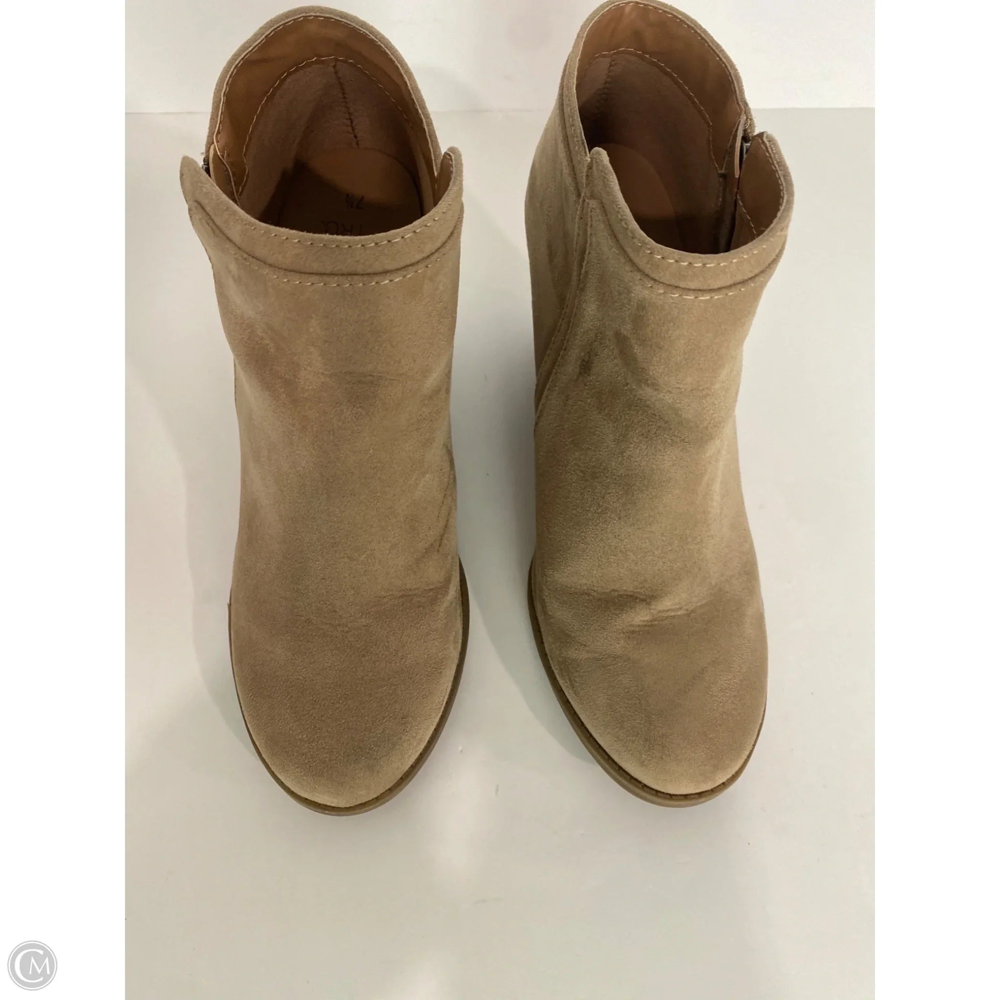 Boots Ankle Heels By Time And Tru In Taupe, Size: 7.5