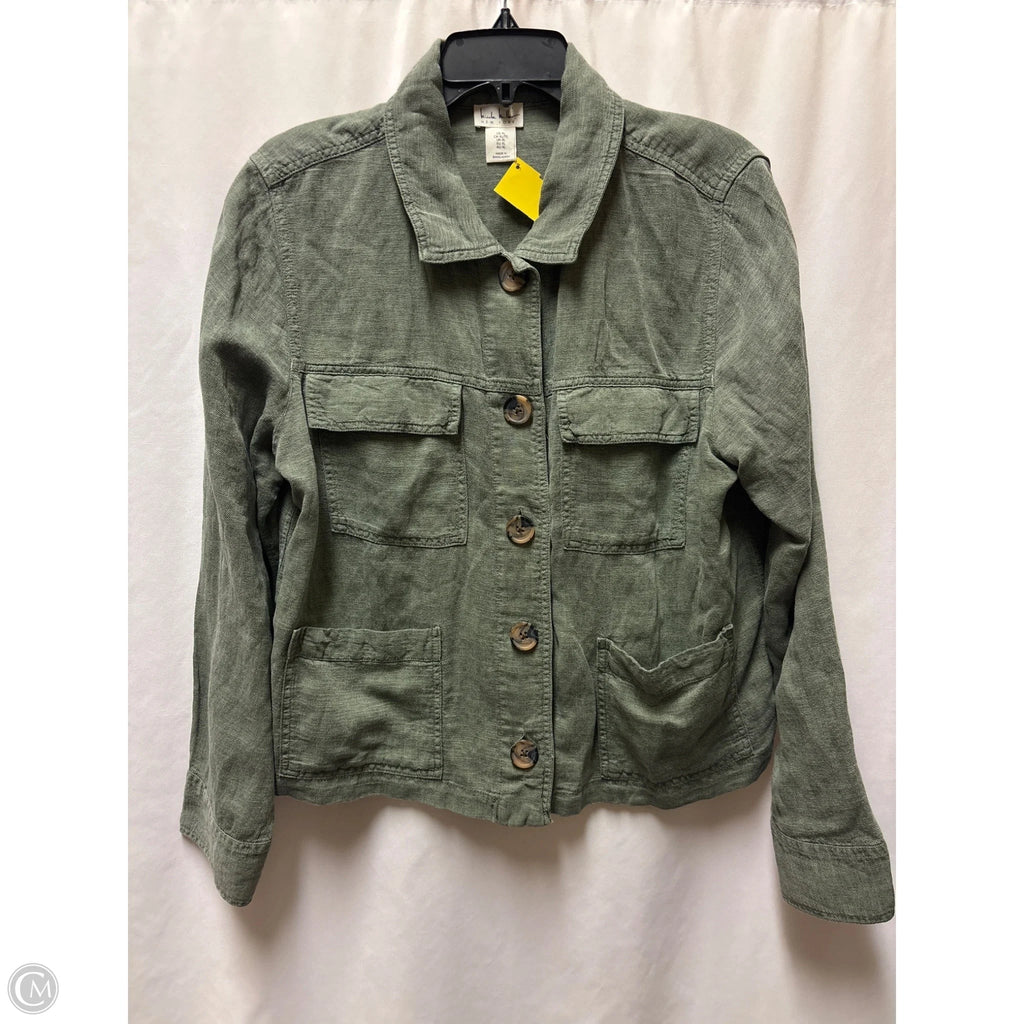 Jacket Shirt By Nicole By Nicole Miller In Green, Size: Xl