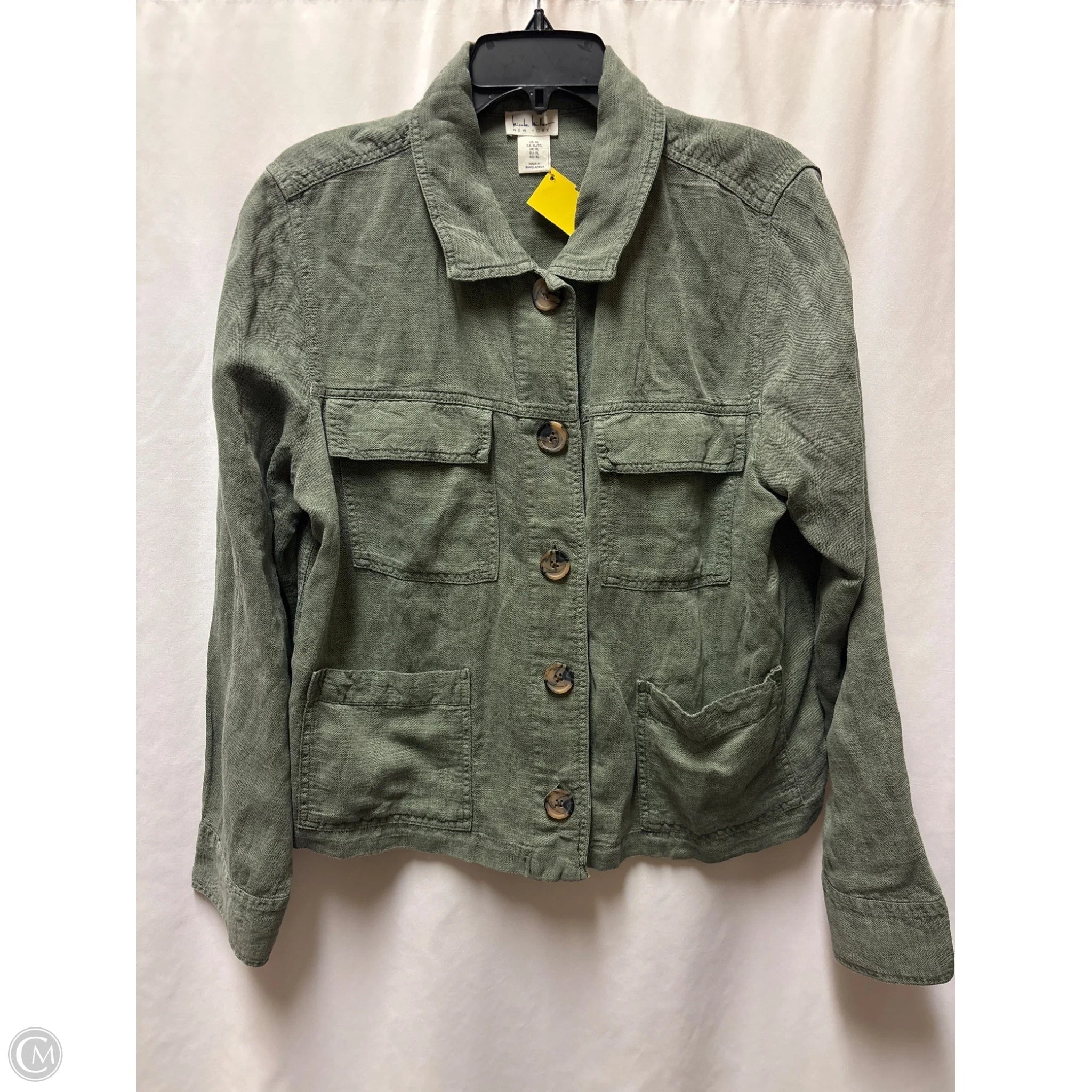 Jacket Shirt By Nicole By Nicole Miller In Green, Size: Xl