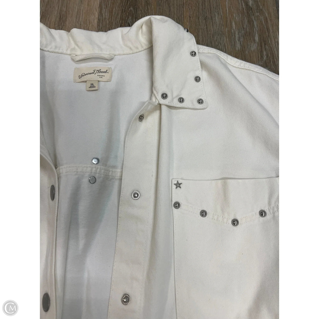 Jacket Denim By Universal Thread In White Denim, Size: Xxl