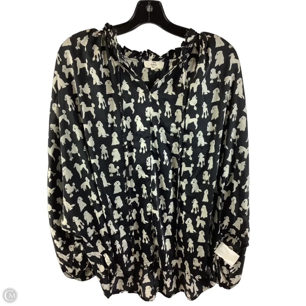 Top 3/4 Sleeve By Entro In Black & White, Size: L