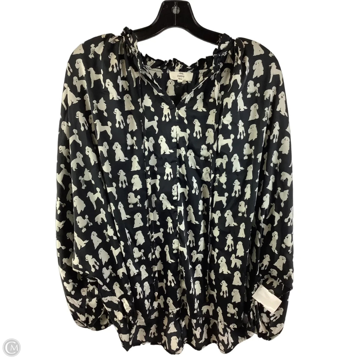 Top 3/4 Sleeve By Entro In Black & White, Size: L