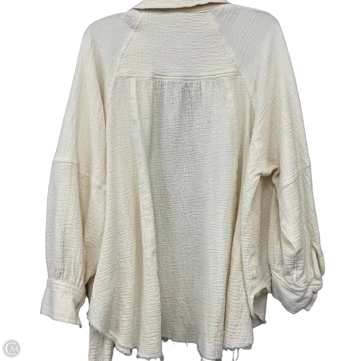 Top Long Sleeve By Clothes Mentor In Cream, Size: 1x