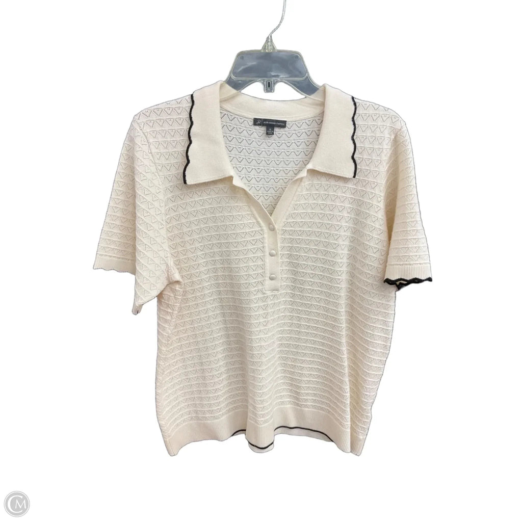 Top Short Sleeve By Adrianna Papell In Cream, Size: 1x