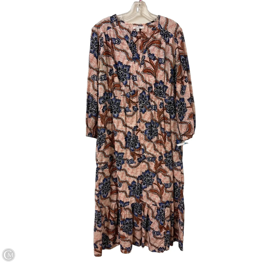 Dress Casual Maxi By Chicos In Blue & Orange, Size: Xl