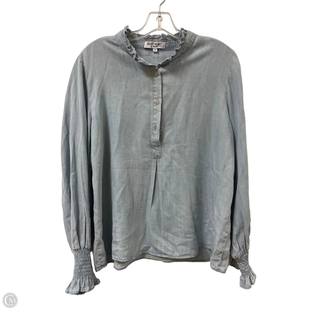 Top Long Sleeve By Velvet Heart In Blue, Size: Xl