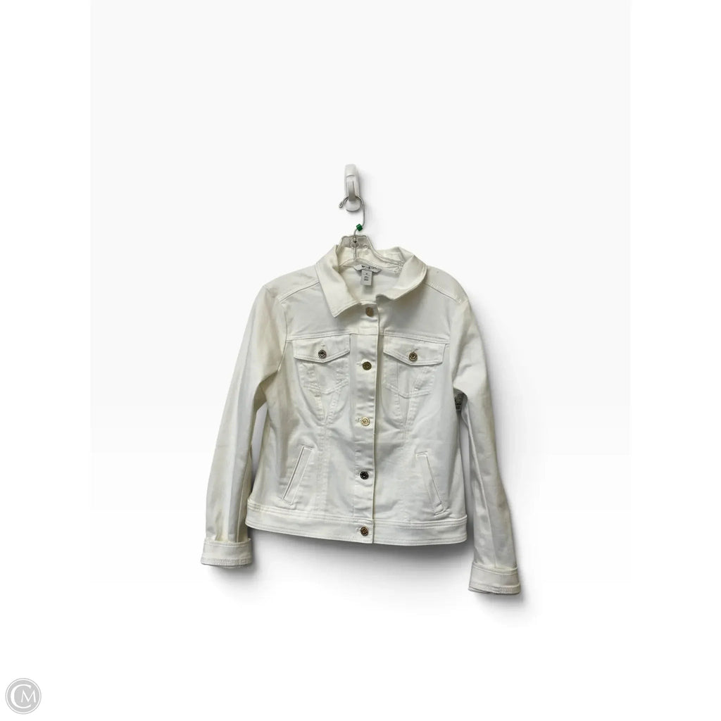 Jacket Denim By White House Black Market In White Denim, Size: M
