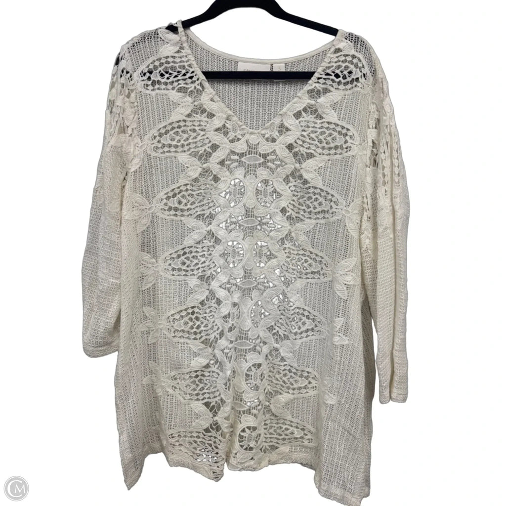 Sweater By Chicos In Ivory, Size: Xl