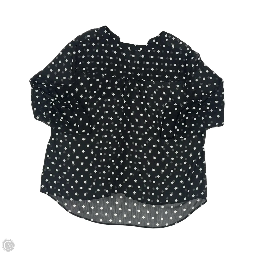 Blouse Long Sleeve By Kut In Black & White, Size: 2x