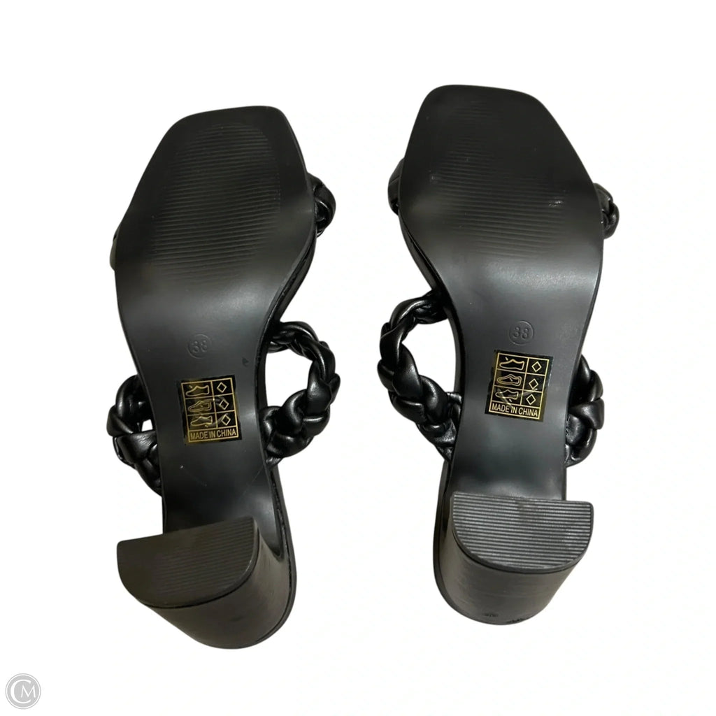 Sandals Heels Block By Katliu In Black, Size: 7.5